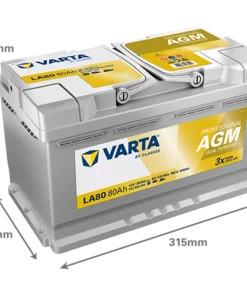 80 Amper 12V AGM Start Stop Varta Akü